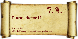 Timár Marcell névjegykártya